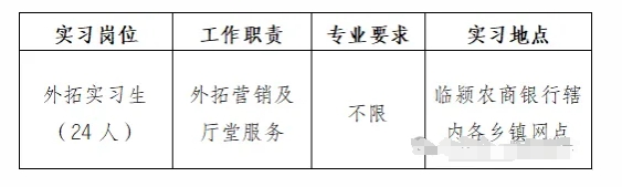 2024年临颍县大学生“返家乡”暑期社会实践招聘公告(临颍农商银行专版)