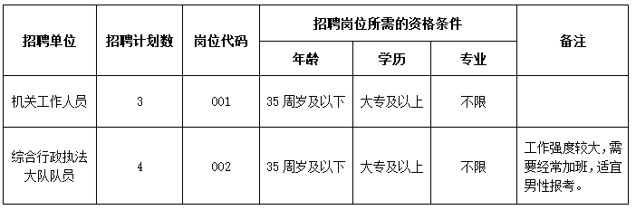 含山县环峰镇招聘聘用人员岗位计划表